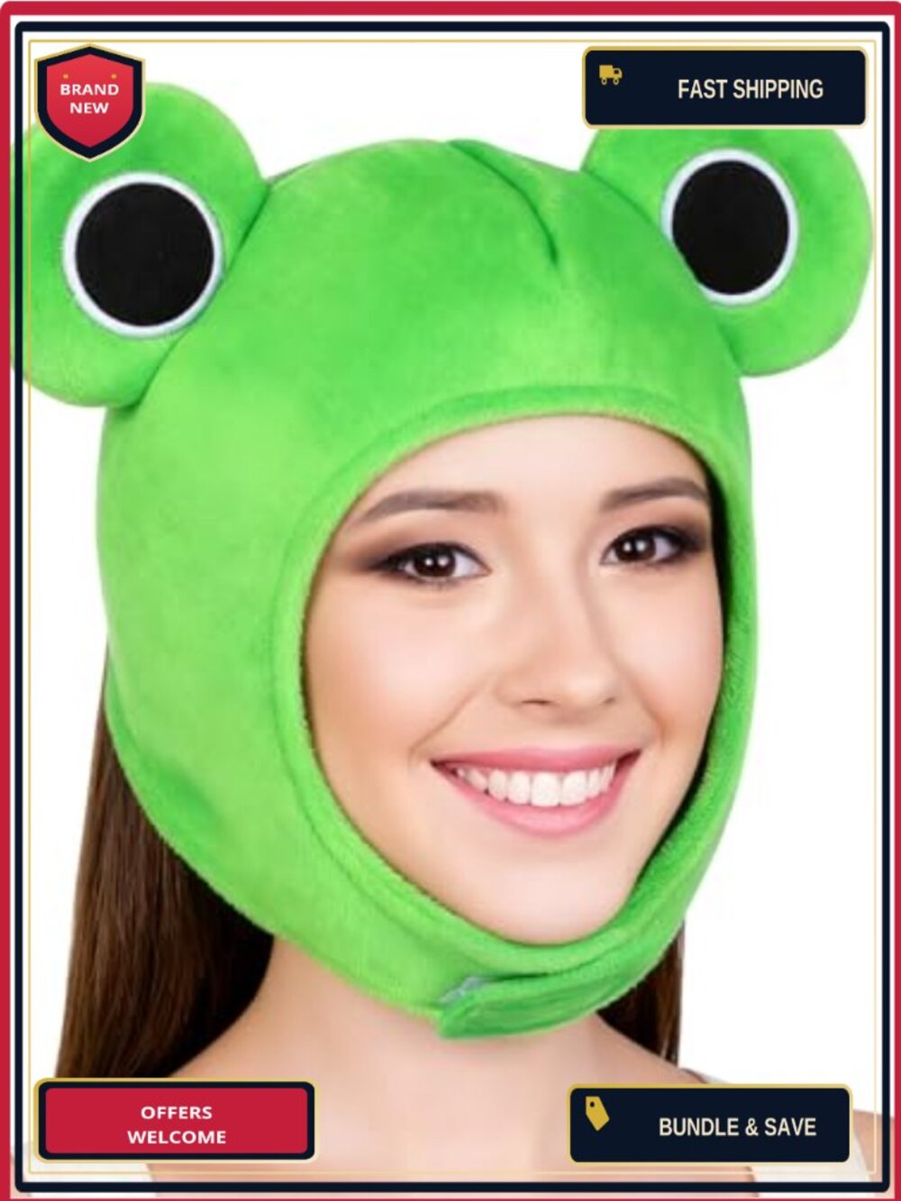 Plush Frog Hat Adult Costume Halloween Cosplay Photo Dress Up